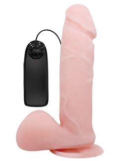 Телесный вибратор реалистик Erowoman на присоске (19,5 см)