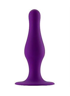 Фиолетовая анальная пробка с длинным кончиком Butt Plug with Suction Cup Medium