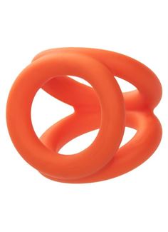 Оранжевое тройное эрекционное кольцо Liquid Silicone Tri-Ring