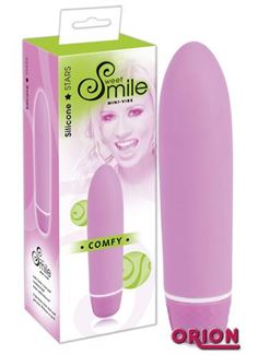 Розовый вибратор Smile Mini Comfy - 13 см.