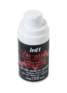Жидкий массажный гель VIBRATION Strawberry с ароматом клубники и эффектом вибрации - 17 мл.