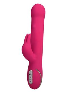 Розовый вибратор со стимулятором клитора Rabbit Tres Chic - 23 см.