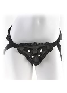 Женские трусики с рюшами для крепления страпона Leather Lovers Harness