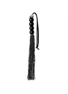 Чёрная мини-плеть из силикона с акриловой рукоятью SILICONE FLOGGER WHIP (35 см)