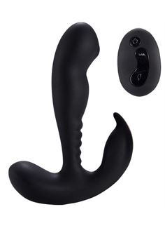 Черный стимулятор простаты Remote Control Prostate Stimulator with Rolling Ball - 13,3 см.