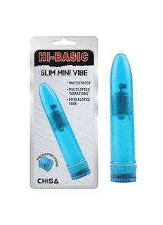 Голубой мини-вибратор Slim Mini Vibe (13,2 см)