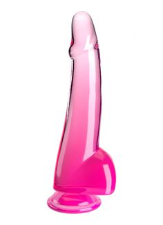 Розовый фаллоимитатор с мошонкой на присоске 10’’ Cock with Balls (27,9 см)