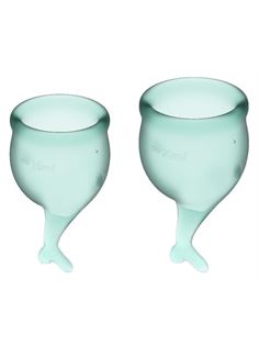 Набор темно-зеленых менструальных чаш Feel Secure Menstrual Cup