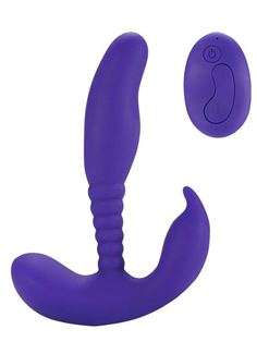 Фиолетовый стимулятор простаты Remote Control Anal Pleasure Vibrating Prostate Stimulator - 13,5 см.