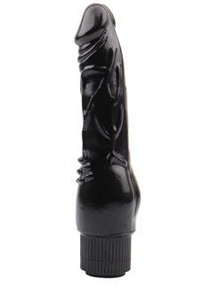 Черный вибратор Vibrating Naughty Cock (20 см)