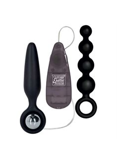 Набор черных анальных вибраторов Booty Call - Booty Vibro Kit