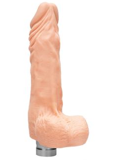 Телесный вибратор Vibrating Dildo With Balls (23 см)