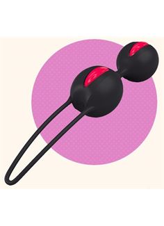 Чёрно-розовые вагинальные шарики Smartballs Duo