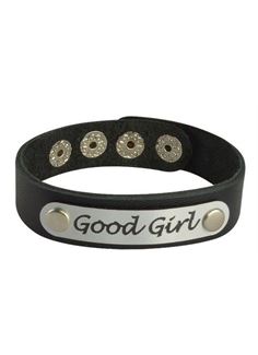 Кожаный браслет с надписью Good Girl