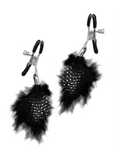 Зажимы на соски FEATHER NIPPLE CLAMPS с украшением из меха