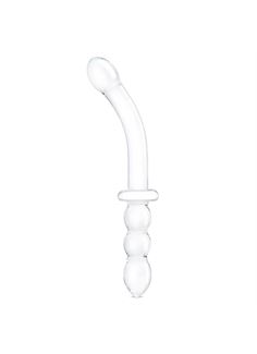 Прозрачный ребристый двусторонний фаллоимитатор Ribbed G-Spot (30 см)