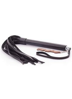 Черная кожаная плеть Индиго (50 см)