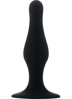 Чёрная фигурная анальная пробка Butt Plug with Suction Cup Large
