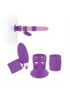 Набор фиолетовых насадок на вибратор Vibrator Upgrade Kit