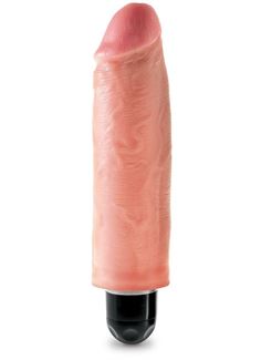 Телесный вибратор-реалистик 6 Vibrating Stiffy - 17,8 см.