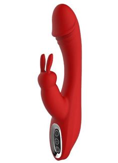 Красный вибратор кролик ARTEMIS (21 см)