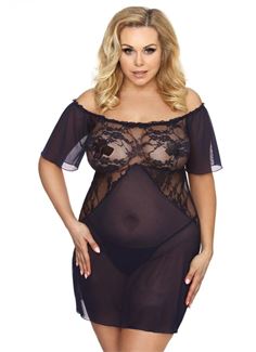 Роскошная сорочка Venea Plus Size с кружевным лифом
