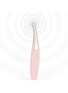 Розовый точечный вибромассажер Senzi Vibrator - 14,7 см.