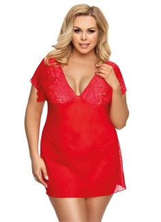 Эффектная коротенькая сорочка Sydney Plus Size с кружевом