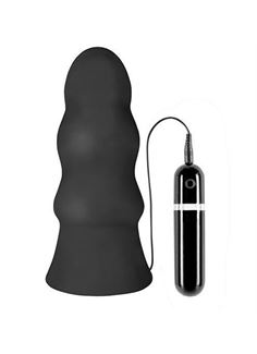 Чёрная виброёлочка MENZSTUFF VIBRATING BUTTCRASHER WAVED (20 см)