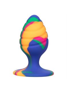 Яркая анальная пробка Cheeky Medium Swirl Tie-Dye Plug (7,5 см)