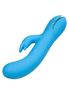 Голубой вибратор Insatiable G Inflatable G-Bunny с функцией расширения (21 см)