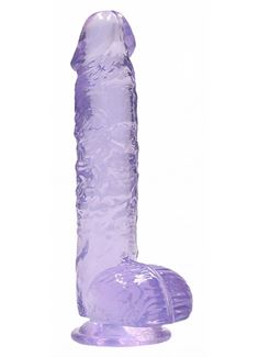 Фиолетовый фаллоимитатор Realrock 9" Crystal Clear Dildo (25 см)