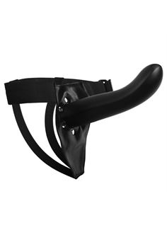 Чёрный полый страпон Vixen G-Spot Hollow Strap On Harness - 17,8 см.