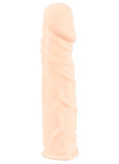 Удлиняющая насадка на пенис с вибрацией Silicone Extension Vibrating (19 см)