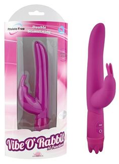Пурпурный вибратор 10 Function Vibe-O rabbit (21 см)