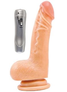 Реалистичный вибратор RealStick #104 с пультом Д/У - 15 см.