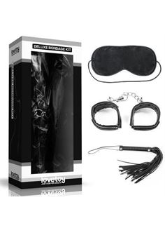 БДСМ-набор Deluxe Bondage Kit для игр: маска, наручники, плётка