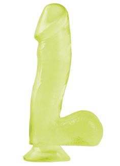Светящийся в темноте фаллоимитатор с присоской Basix Rubber Works 6.5 Dong with Suction Cup - 17,8 см.