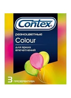 Разноцветные презервативы CONTEX Colour - 3 шт.