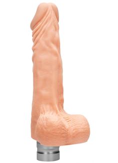 Телесный вибратор Vibrating Dildo With Balls (20 см)