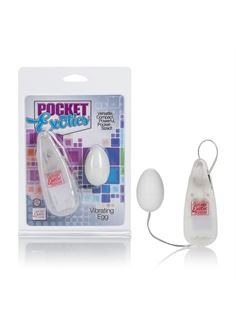 Круглое белое виброяйцо Pocket Exotics Vibrating Egg