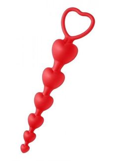 Красные анальные бусы Sweet Heart Silicone Anal Beads - 18,4 см.
