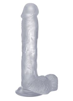 Прозрачный фаллоимитатор Realistic Cock 9 With Scrotum - 23,5 см.