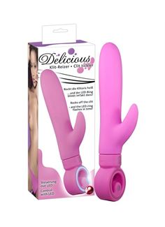 Фиолетовый вибратор Delicious Clit Tickler (22 см)