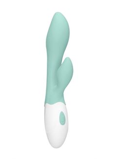 Зеленый G-spot вибратор Sunset со стимулятором клитора (20 см)
