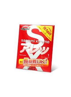 Утолщенный презерватив Sagami Xtreme FEEL LONG с точками (1 шт)
