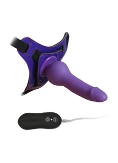 Фиолетовый страпон 10 Model Vibrations 6.3" Harness Silicone Dildo (15,5 см)