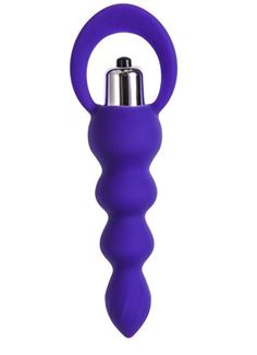Фиолетовая анальная вибровтулка Twisty (14 см)