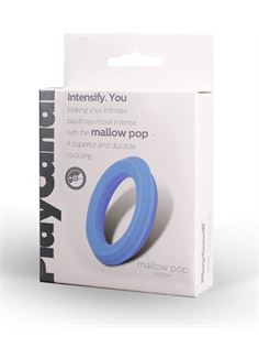 Гладкое эрекционное кольцо голубого цвета Mallow Pop