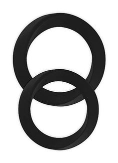 Набор из 2 чёрных эрекционных колец разного размера Infinity Thin M and L Cockring